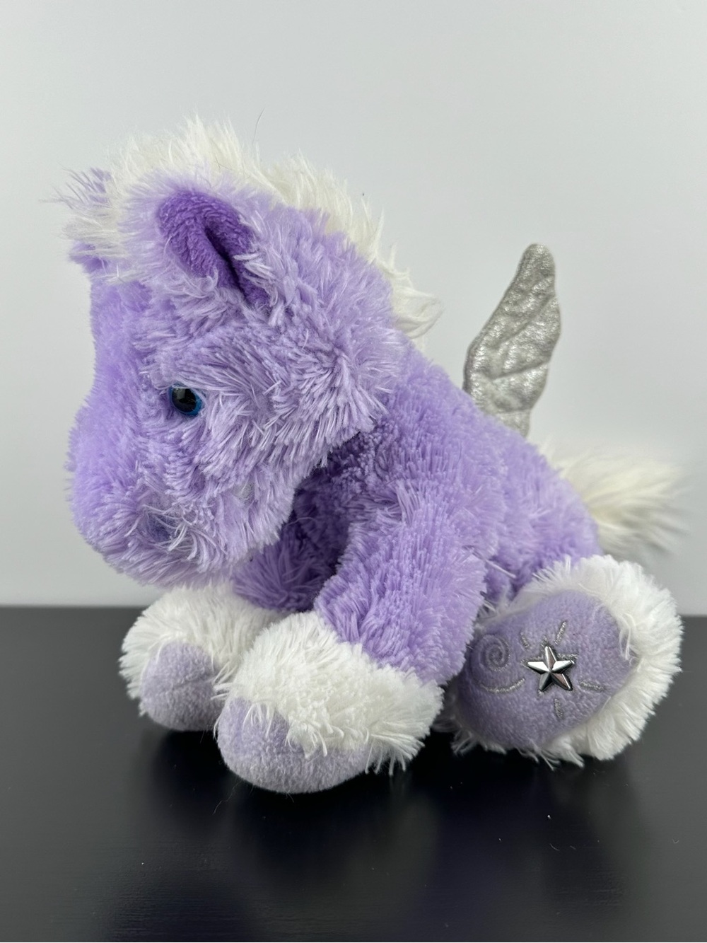 Russ Berrie Rare Shining Stars Purple Pegasus 8” Angel Wings Horse Plush No Code